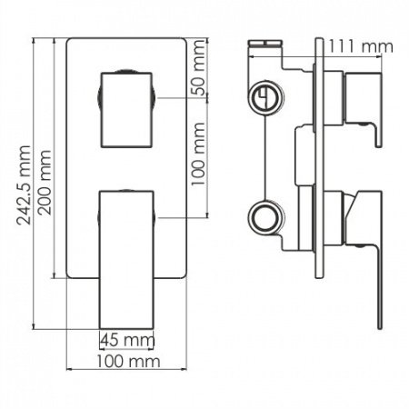 Смеситель для ванны с душем WasserKraft Abens 2071 черный матовый