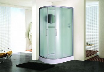 Душевая кабина Esbano LED ESKL115СRR 115x85x210см, профиль белый, стекло рифленое