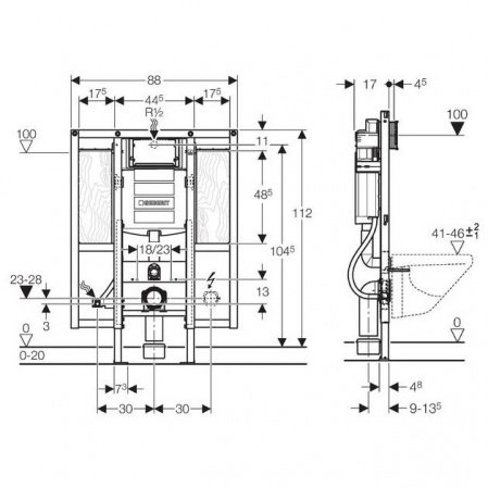 Инсталляция для подвесных унитазов Geberit Duofix UP320 111.375.00.5