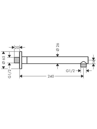 Кронштейн для верхнего душа 24см Hansgrohe Vernis Shape 26405000 хром