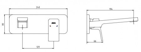Смеситель для раковины E.C.A Tiera 102167605C1EX-K черный матовый