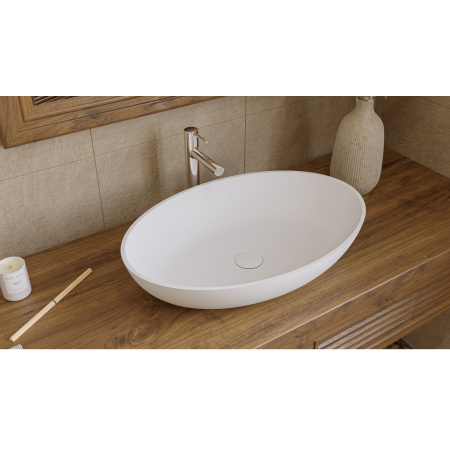 Умывальник WHITECROSS Citrine 60x40 (белый мат) иск. камень