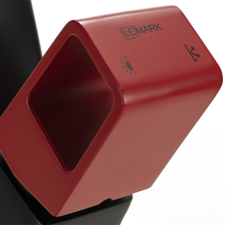 Смеситель для кухни Lemark Soul LM6008BR черный матовый с красной ручкой