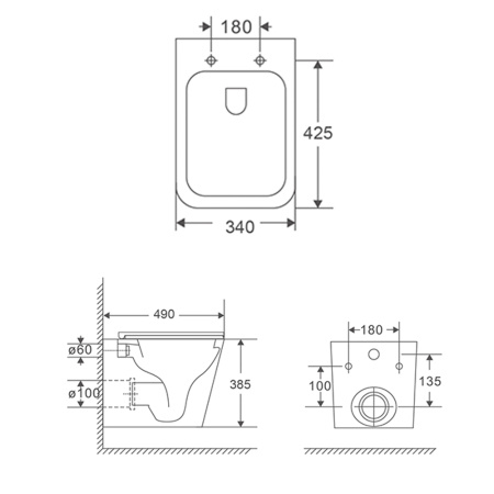 Унитаз подвесной Terminus Ватикан (Торнадо 3.0) 03WM49x34W, белый