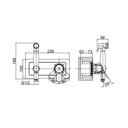 Гигиенический душ со смесителем D&K Rhein DA1394501, хром