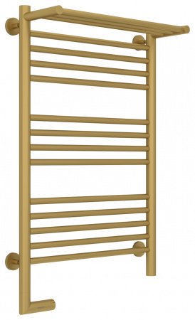 Полотенцесушитель электрический Сунержа Богема с полкой 2.0 80х50 золото матовое, подключение левое