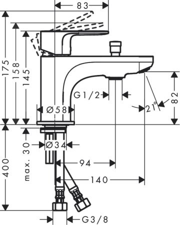 Смеситель для ванны с душем Hansgrohe Rebris S 72436000 хром