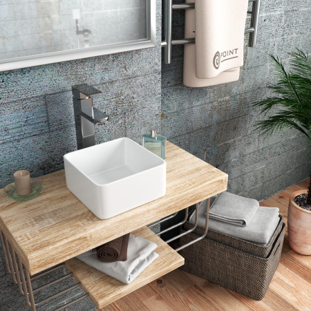 Раковина накладная 24см Point Аврора PN43101 белый