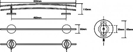 Держатель для полотенец Bemeta Alfa 102410052 Хром