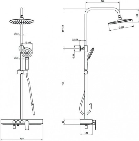 Душевая стойка IDDIS Shelfy SHESB3Fi06