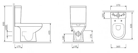 Унитаз-компакт AM PM Spirit 2.0 C708600SC с бачком и сиденьем микролифт