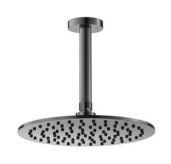 Потолочный (кронштейн 15см) верхний душ 25см Benesque Lumiere 22010503 черный брашированный