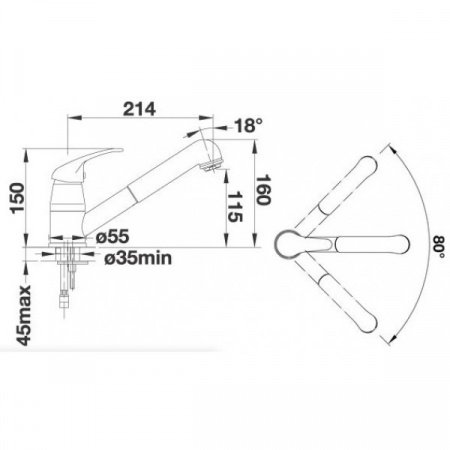 Смеситель для кухни Blanco Daras-S 524192 алюметаллик