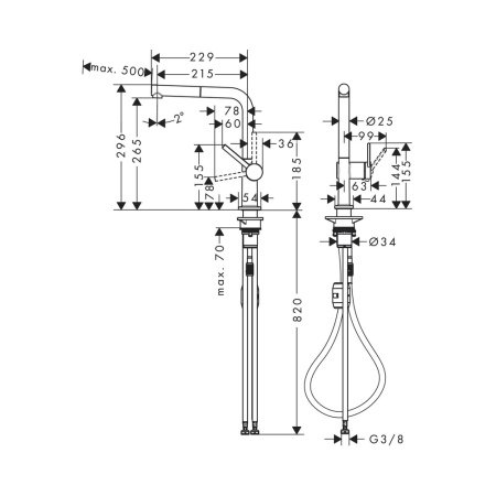 Смеситель для кухни Hansgrohe Talis M54 72808000 хром
