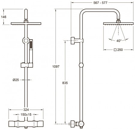 Душевая стойка Jacob Delafon Brigitte E32850-CP