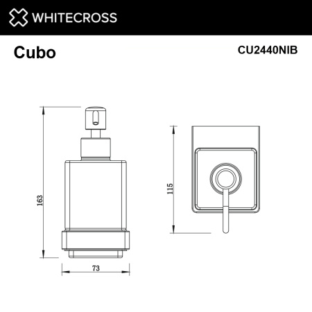 Дозатор для жидкого мыла подвесной WHITECROSS Cubo CU2440NIB (брашированный никель)