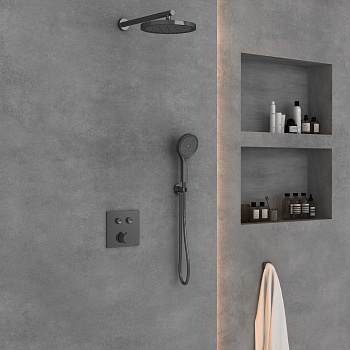 Душевой комплект Vincea VSFW-4212GM встраиваемый, 2 режима, вороненая сталь