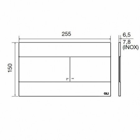 Кнопка смыва для унитазов OLI SLIM 57141 сатин