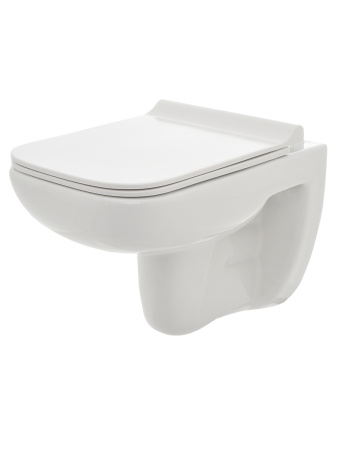 Унитаз подвесной безободковый AQUAme AQM2007 белый, с сиденьем микролифт