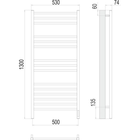 Полотенцесушитель электрический Terminus Ватикан П15 50х130
