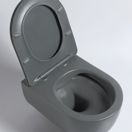 Унитаз подвесной безободковый Vincea Evo VT1-34SMA антрацит матовый, с сиденьем микролифт