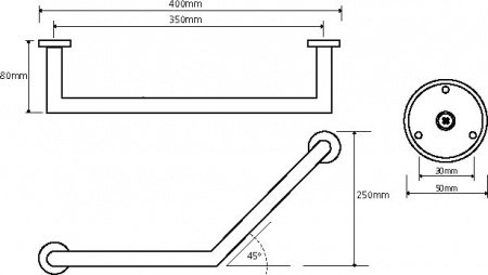 Поручень для ванной Bemeta Omega 104307621 Глянец