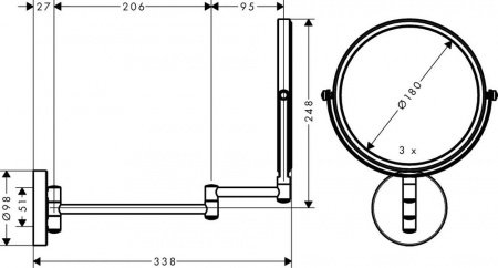Косметическое зеркало Hansgrohe Logis Universal 73561000 Хром