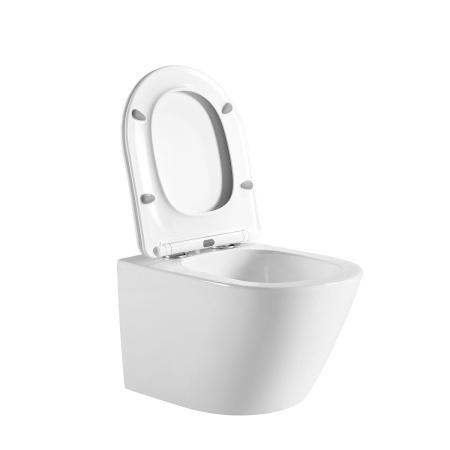 Унитаз подвесной безободковый Vincea One VT1-29 белый, с сиденьем микролифт