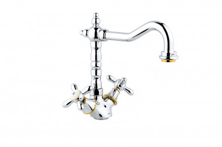Смеситель для кухни  Timo Ritz 0143FK chrome-gold хром;золото