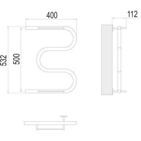 Полотенцесушитель водяной Terminus М-образный (1") 50х40