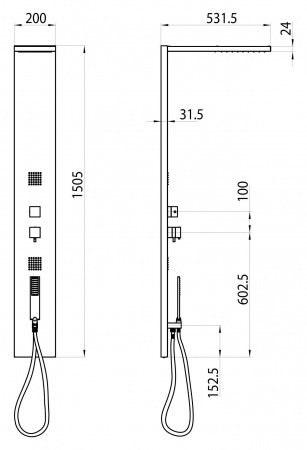 Душевая панель Bossini Manhattan L00897.030 хром