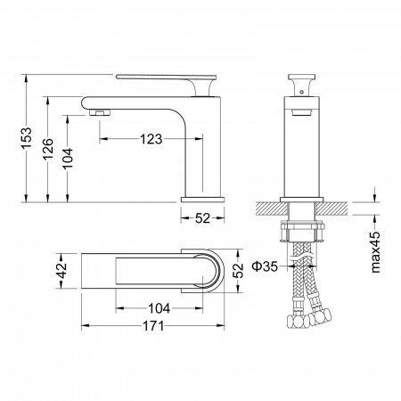 Смеситель для раковины Timo Anni 2761/03F черный матовый