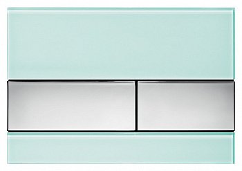 Кнопка смыва TECE Square 9240805 хром глянцевый/зеленый