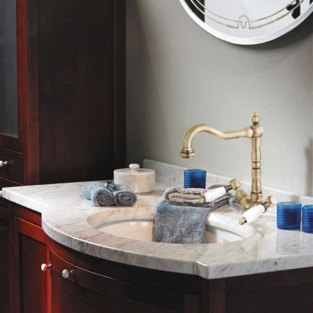 Смеситель для раковины Cezares First LS2 ручки Белые Хром