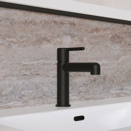 Cмеситель для умывальника, черный матовый, Aiger, IDDIS AIGBL00i01