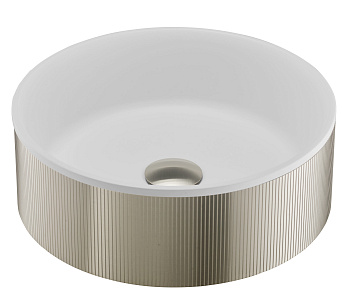 Раковина накладная 36см Benesque Lumiere 3001010102 никель брашированный