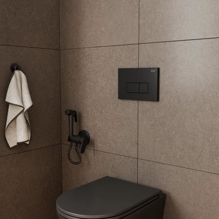 Кнопка смыва для унитазов D&K Rhein DB1499025 черный матовый