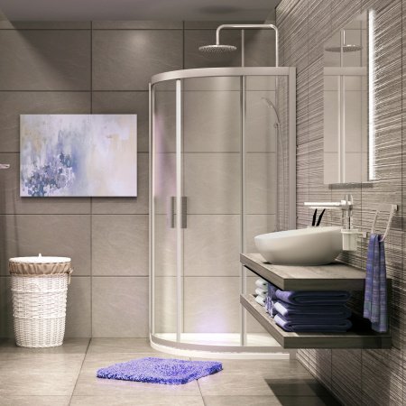 Душевой угол WasserKraft Lippe 45S00 80x80x185, профиль хром, стекло прозрачное