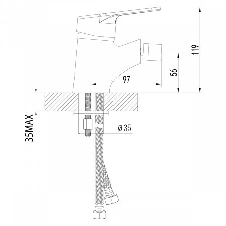 Смеситель для биде Lemark Luna LM4108C хром
