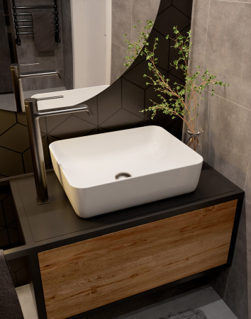 Смеситель для раковины AQUAme Asti AQM6414GM вороненая сталь