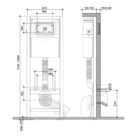 Комплект Cersanit CARINA CO DPL EO slim + LINK PRO + PILOT стекло белый