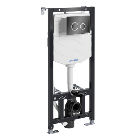 Готовое решение для подвесных унитазов WasserKraft Aller 10 10TLT.010.ME.PB01 панель смыва черный