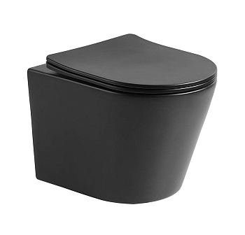 Унитаз подвесной безободковый Vincea Piatti VT1-11SMB черный матовый, с сиденьем микролифт