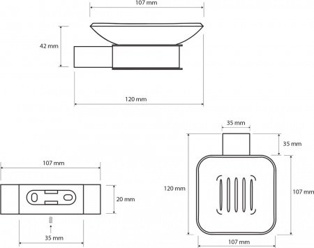 Мыльница Bemeta Via 135008022 Матовое стекло