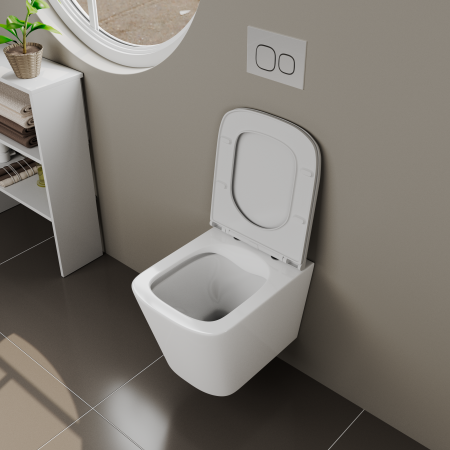 Унитаз подвесной D&K Berlin DT1436016 белый, с сиденьем микролифт