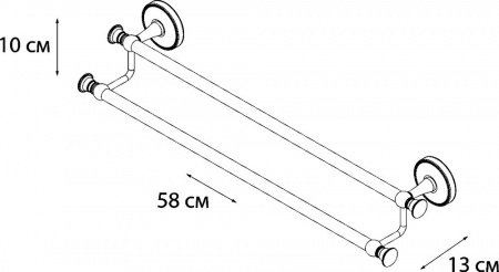 Полотенцедержатель Fixsen Adele FX-55002 двойной Хром