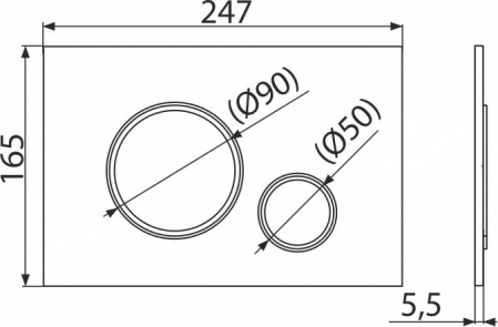 Кнопка смыва AlcaPlast THIN M772 хром матовый