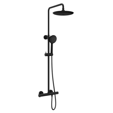 Душевая стойка с термостатом Vincea Desire VSFS-1D0TMB черный матовый