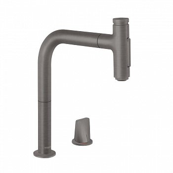 Смеситель для кухни Hansgrohe Metris Select M71 73818340 хром черный шлифованный