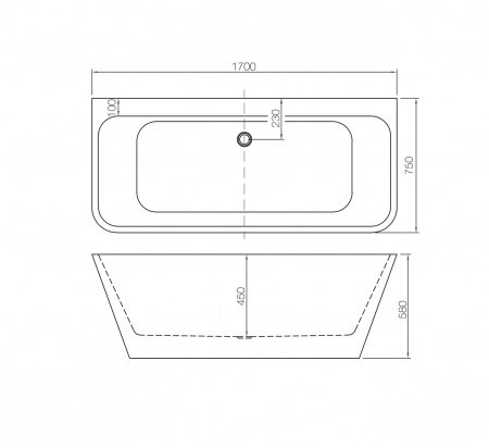 Акриловая ванна NT Lago di Alleghe 170x75 NT103